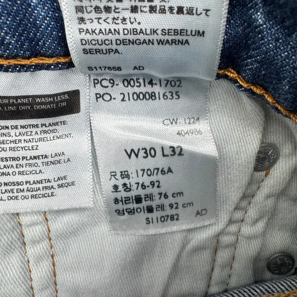 Levis 514 Straight Fit Mens Jeans Size 30 Medium Wash Blue Casual Denim workwear